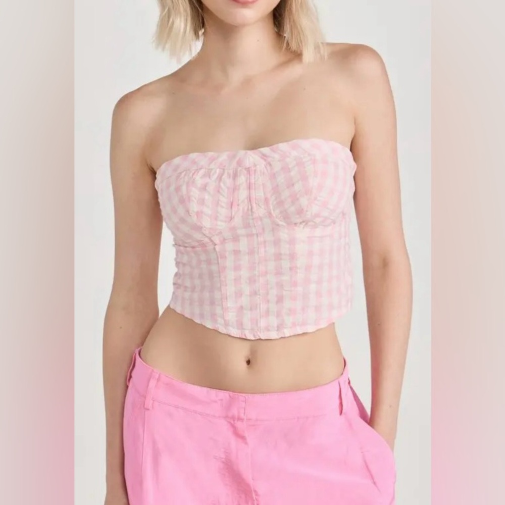 NWT Free People Leilani Gingham Tube Top